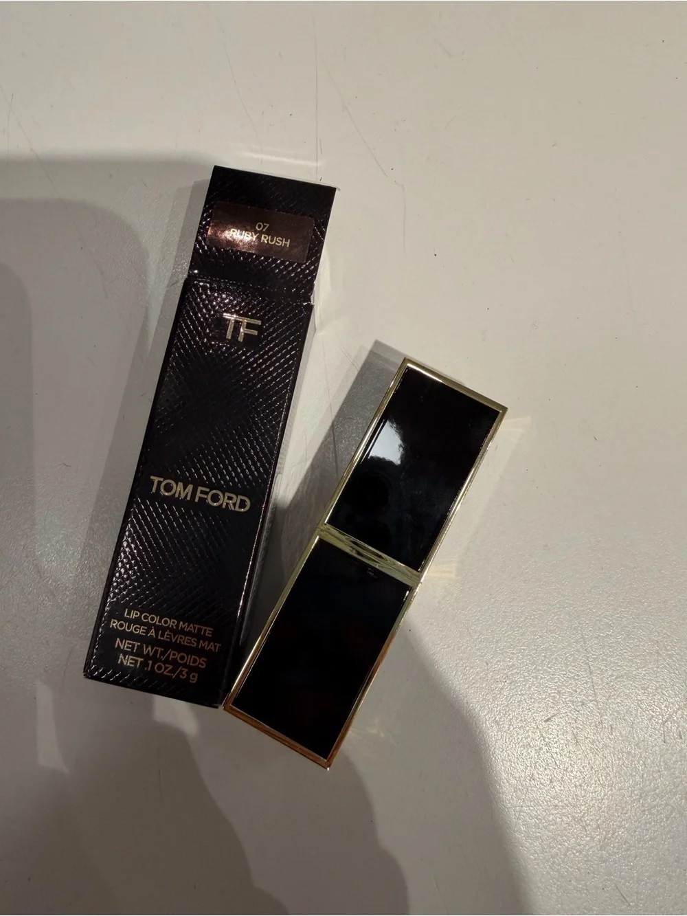 Tom Ford Lip Color Matte Lipstick 07 Ruby Rush Full Size 3g NEW